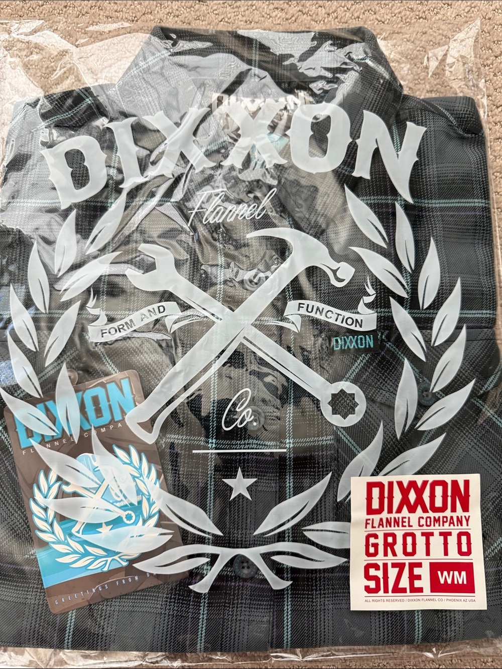 WOMENS DIXXON Black Plaid Flannel with Teal Accents